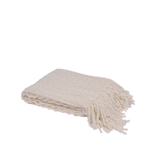 Woven Knit Throw - Cream