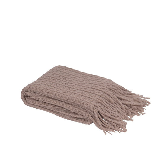 Woven Knit Throw - Taupe