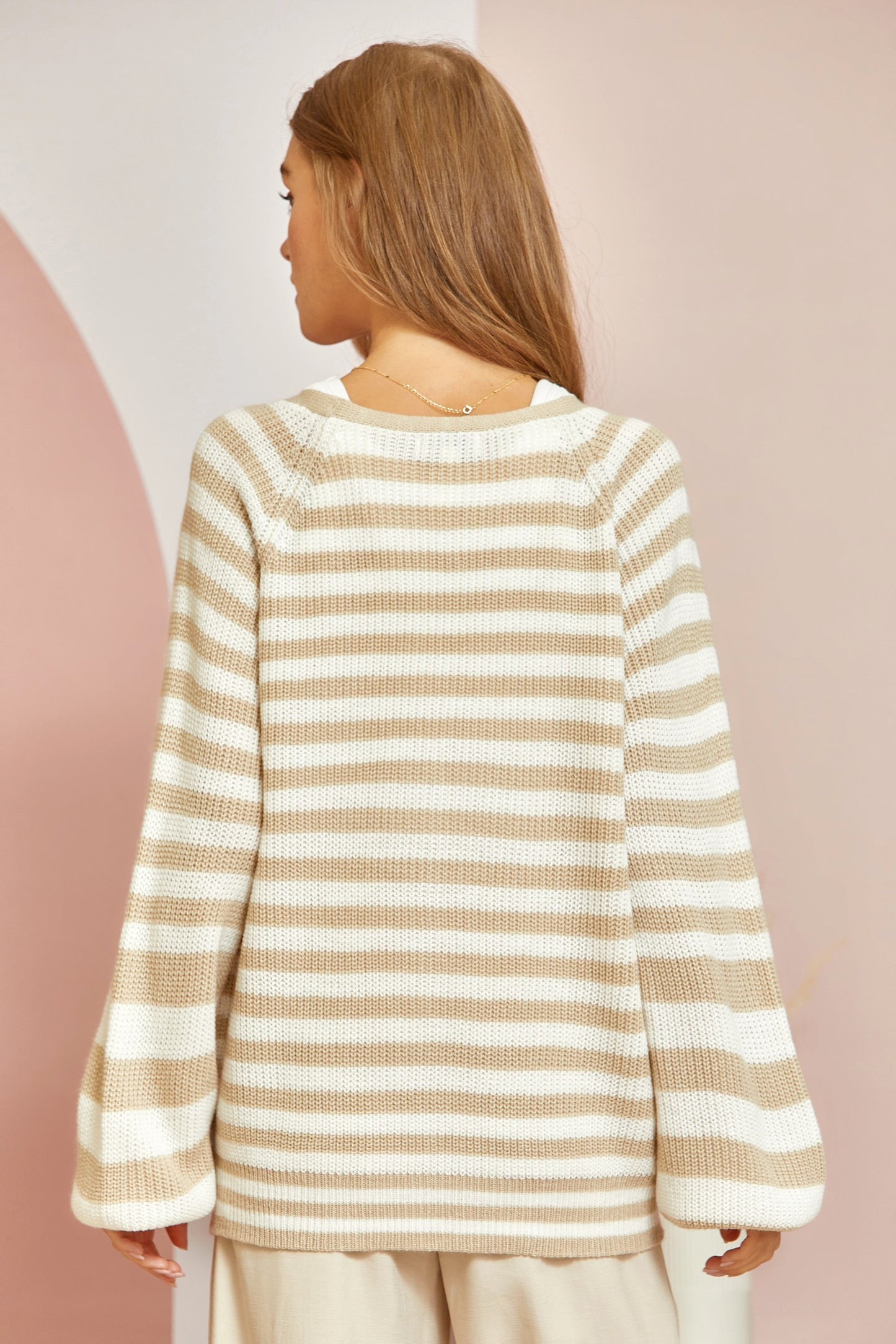 Plus Striped Cardigan Sweater