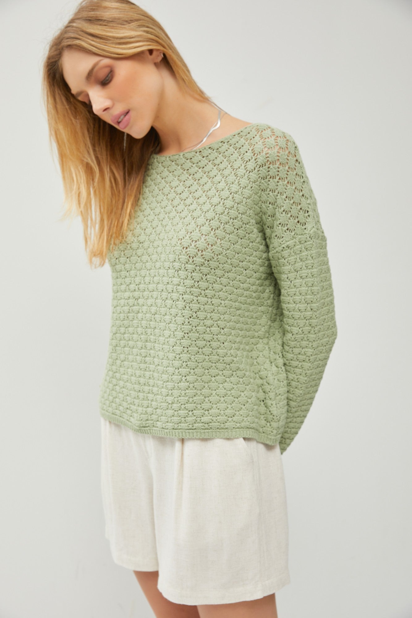 Boatneck Crochet Sweater