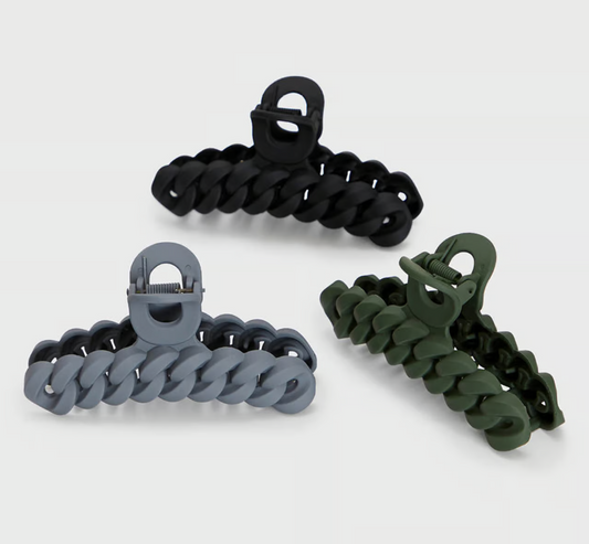 Chain Claw Clips - Black Moss
