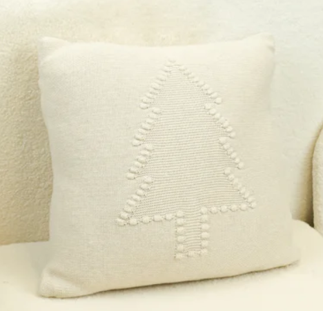 Crochet Tree Pillow - Cream