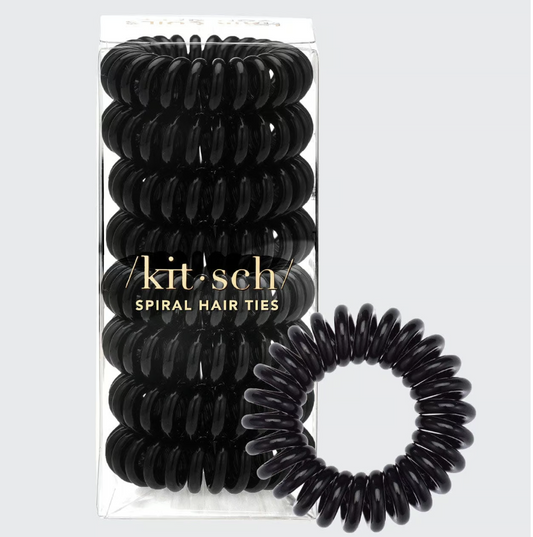 Spiral Hair Ties - Black