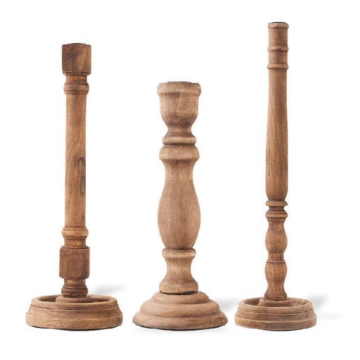 Brown Tapered Candle Holders