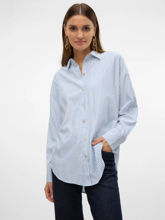 Nora Blouse - Blue Stripe