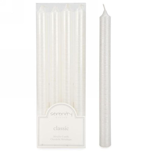 Pearl Tapered Candles S/4