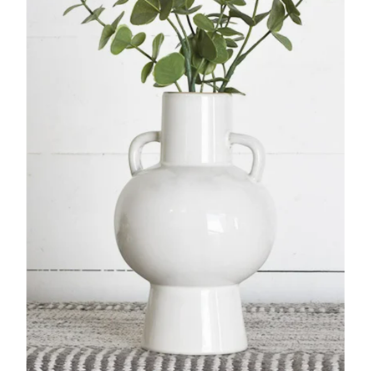 White Handled Vase