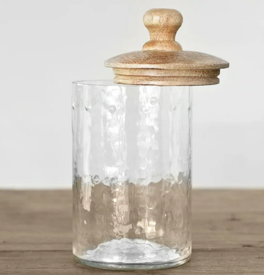 Glass Canister W/ Wood Top