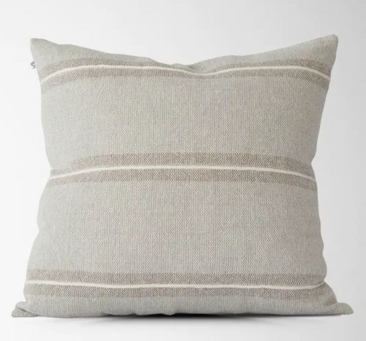 Striped Textured Cushion - Grey