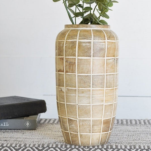 Wood Check Vase